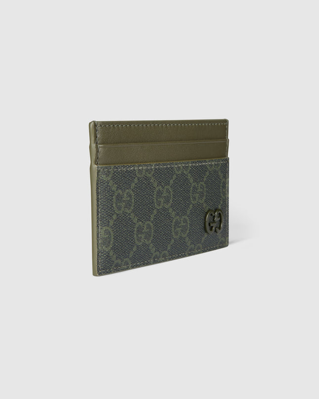Gucci Forest Green Monogram Card Case
