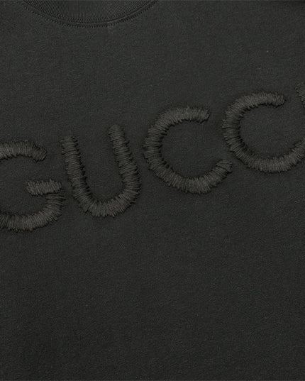 Gucci Fringed Logo Cotton‑Jersey T‑Shirt
