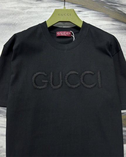 Gucci Fringed Logo Cotton‑Jersey T‑Shirt