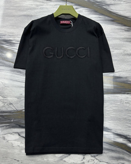 Gucci Fringed Logo Cotton‑Jersey T‑Shirt