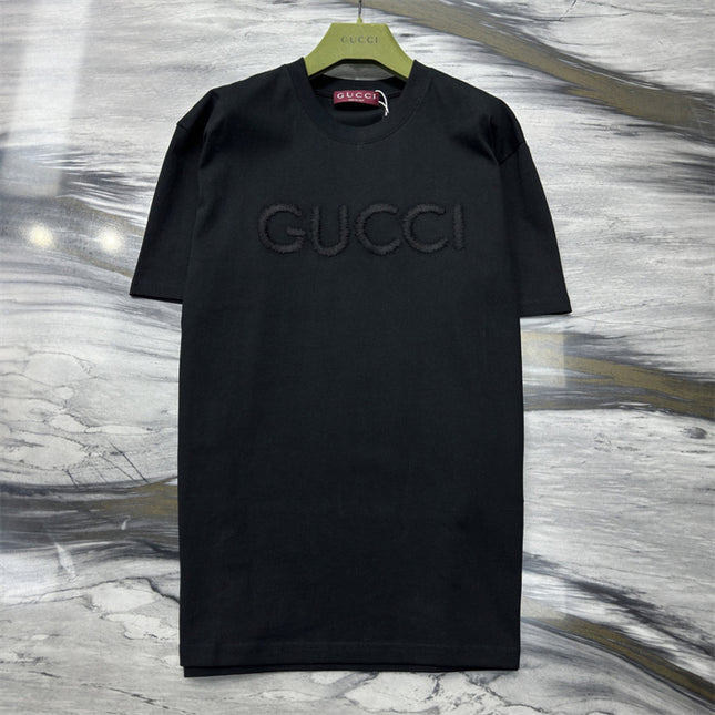 Gucci Fringed Logo Cotton‑Jersey T‑Shirt