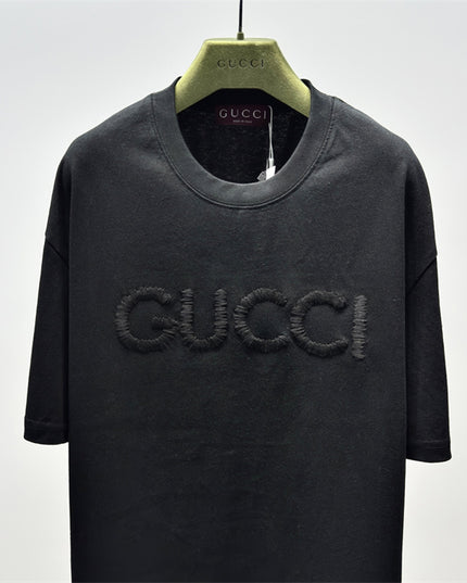 Gucci Fringed Logo Cotton‑Jersey T‑Shirt