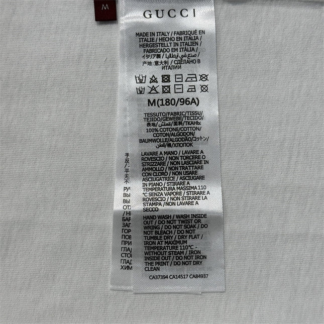Gucci Fringed Logo Cotton‑Jersey T‑Shirt in White