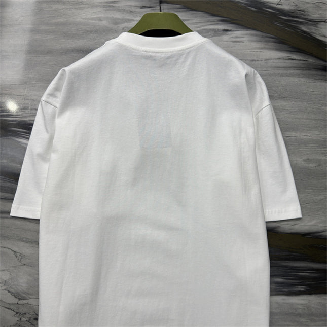 Gucci Fringed Logo Cotton‑Jersey T‑Shirt in White
