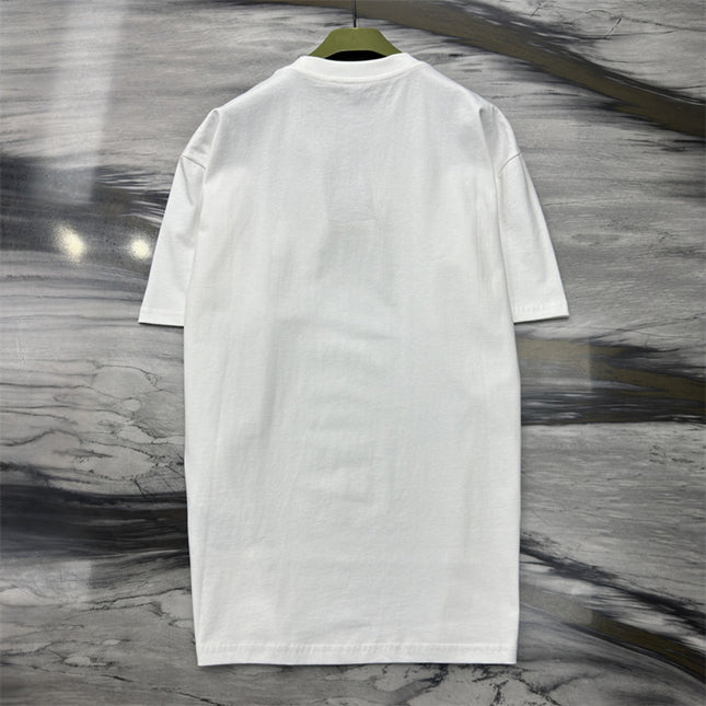 Gucci Fringed Logo Cotton‑Jersey T‑Shirt in White