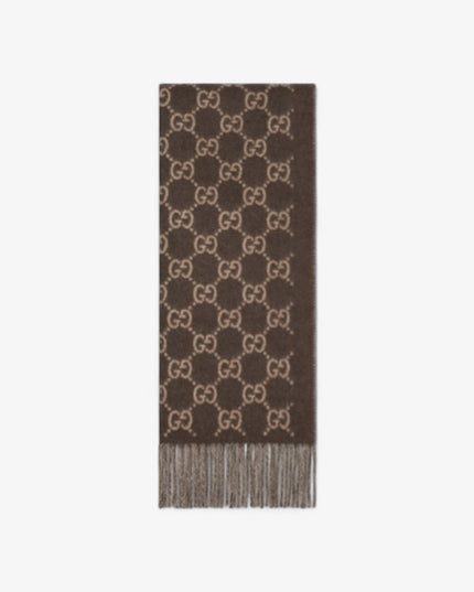 Gucci GG Beige Cashmere Scarf