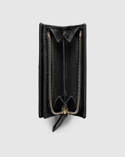 Gucci GG Black Grained Leather Bi-Fold Wallet