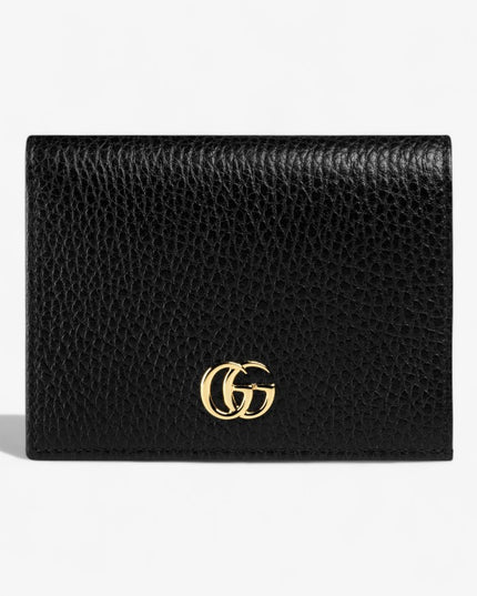 Gucci GG Black Grained Leather Compact Wallet