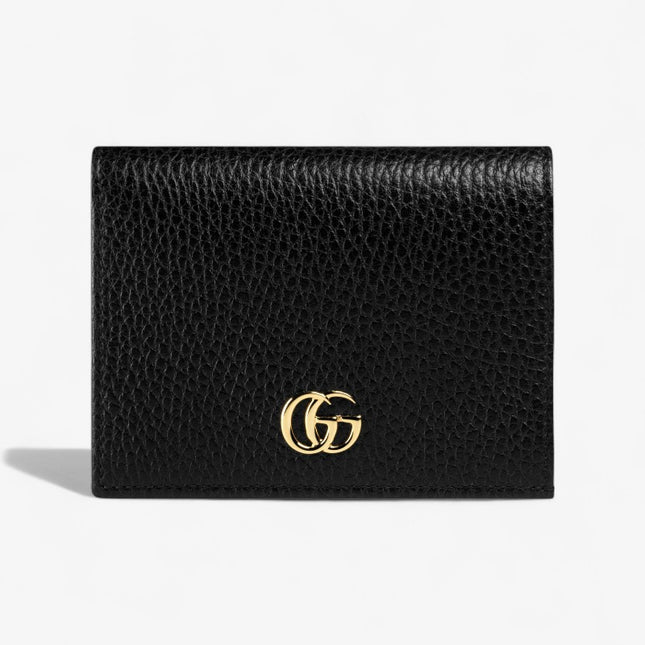 Gucci GG Black Grained Leather Compact Wallet
