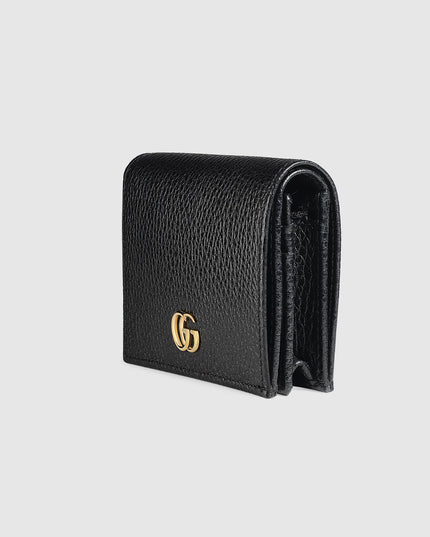 Gucci GG Black Grained Leather Compact Wallet