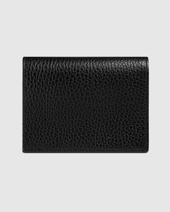 Gucci GG Black Grained Leather Compact Wallet