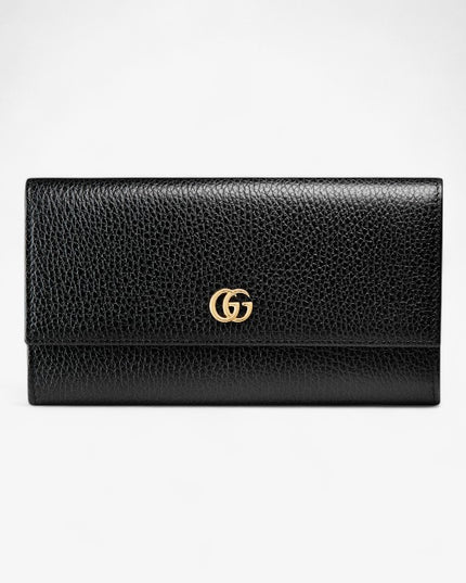 Gucci GG Black Grained Leather Continental Wallet