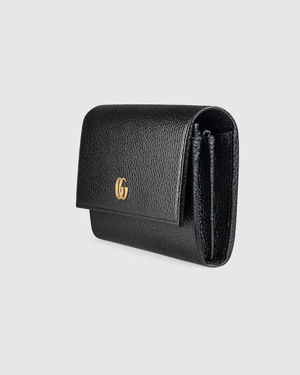 Gucci GG Black Grained Leather Continental Wallet