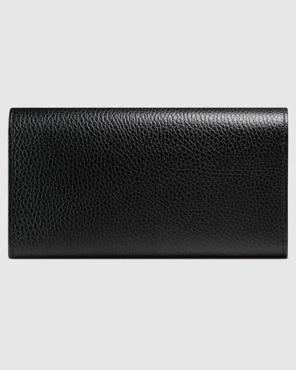 Gucci GG Black Grained Leather Continental Wallet