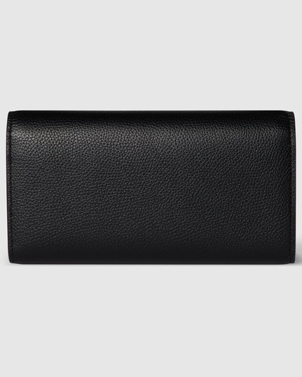Gucci GG Black Grained Leather Long Continental Wallet