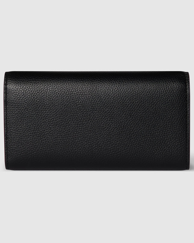 Gucci GG Black Grained Leather Long Continental Wallet