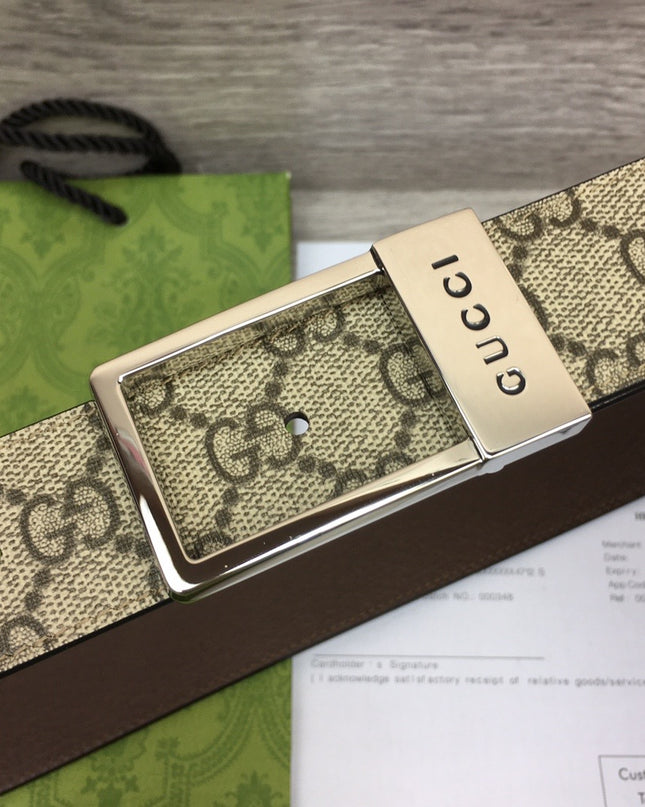 Gucci GG Canvas Belt – Rectangular Engraved Buckle
