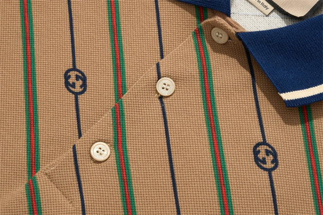 Gucci GG Cotton‑Silk Piqué Jacquard Polo Shirt