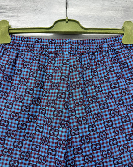 Gucci GG Jacquard Gingham Drawstring Shorts