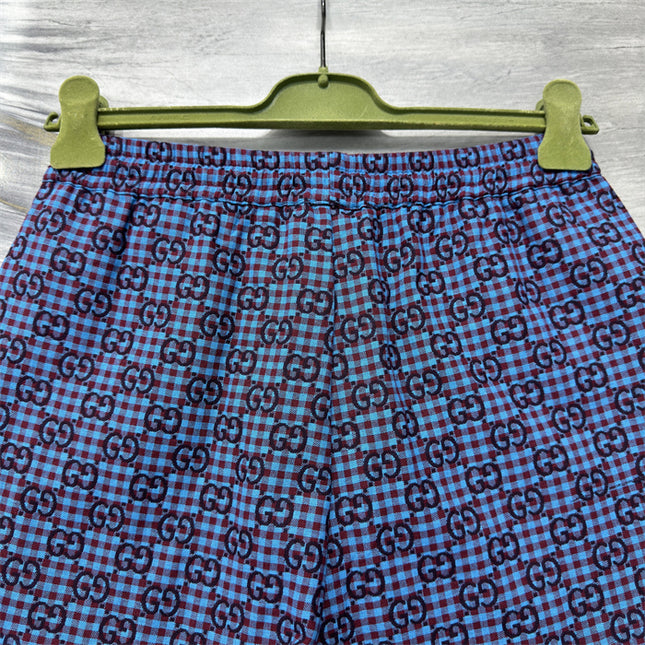 Gucci GG Jacquard Gingham Drawstring Shorts