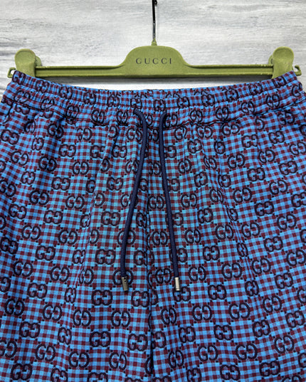 Gucci GG Jacquard Gingham Drawstring Shorts