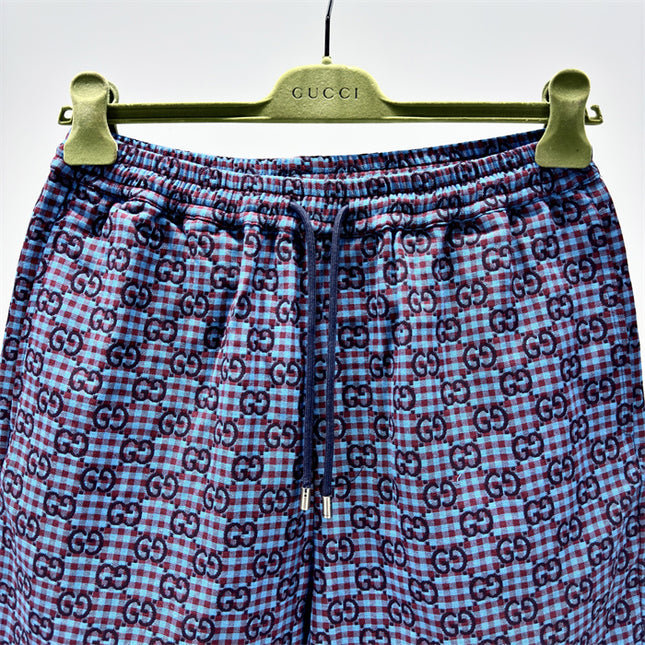 Gucci GG Jacquard Gingham Drawstring Shorts