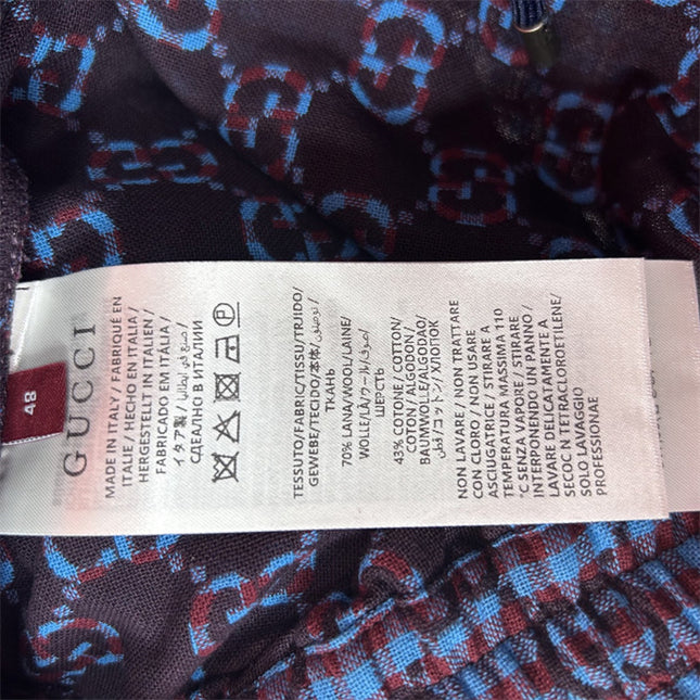 Gucci GG Jacquard Gingham Drawstring Shorts in Electric Blue