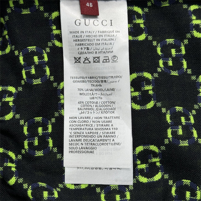 Gucci GG Jacquard Gingham Drawstring Shorts in Neon Green
