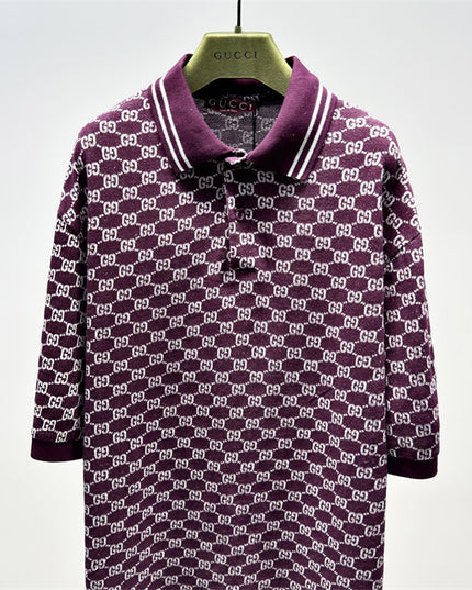 Gucci GG Jacquard Knit Polo Dress