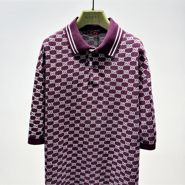 Gucci GG Jacquard Knit Polo Dress