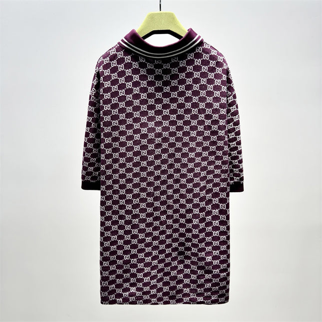 Gucci GG Jacquard Knit Polo Dress