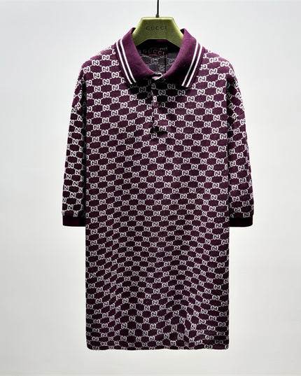 Gucci GG Jacquard Knit Polo Dress