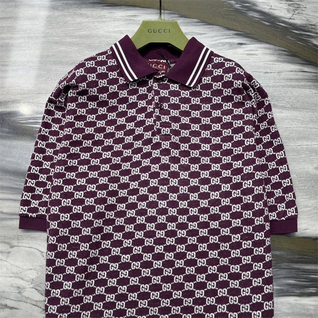 Gucci GG Jacquard Knit Polo Dress