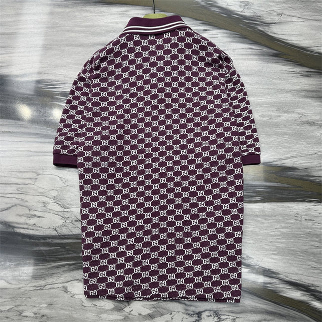 Gucci GG Jacquard Knit Polo Dress