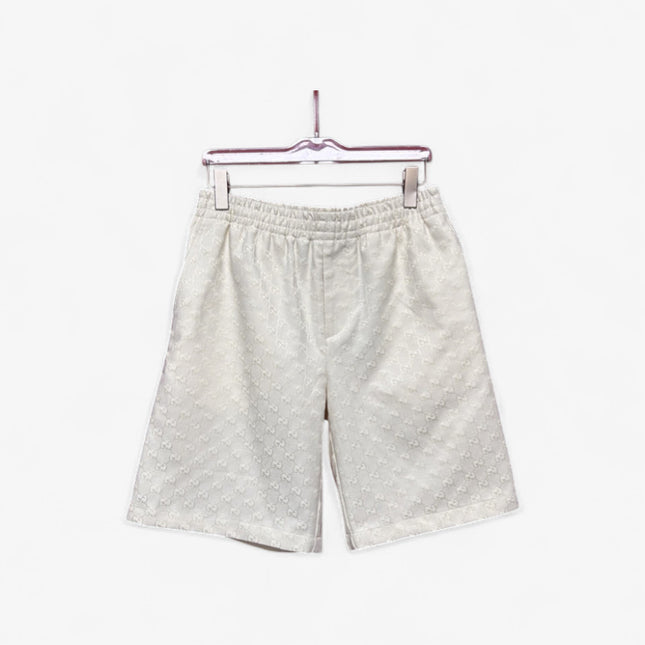 Gucci GG Jacquard Terry Shorts in Off‑White