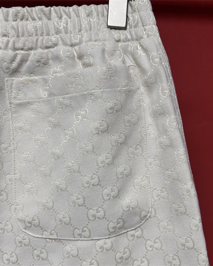 Gucci GG Jacquard Terry Shorts in Off‑White