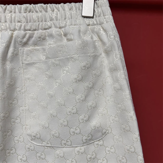 Gucci GG Jacquard Terry Shorts in Off‑White