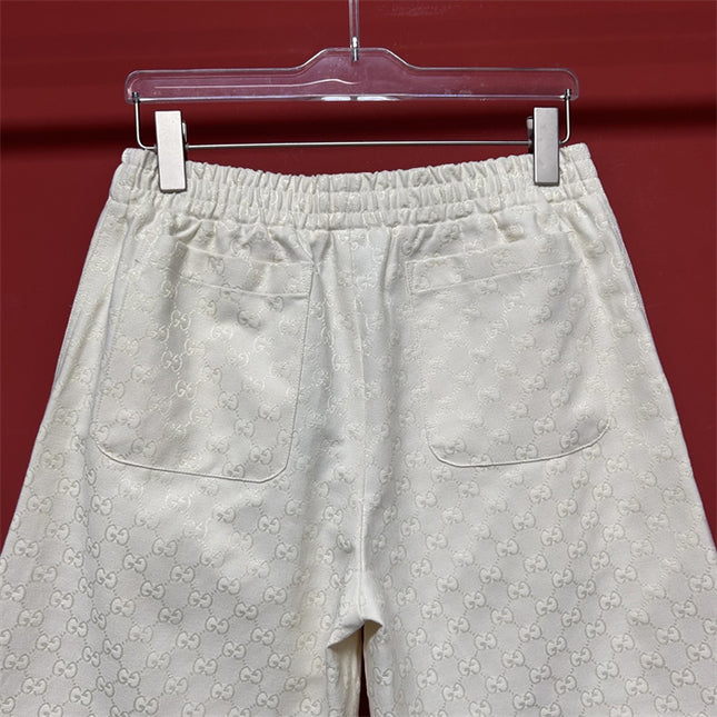 Gucci GG Jacquard Terry Shorts in Off‑White