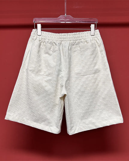 Gucci GG Jacquard Terry Shorts in Off‑White