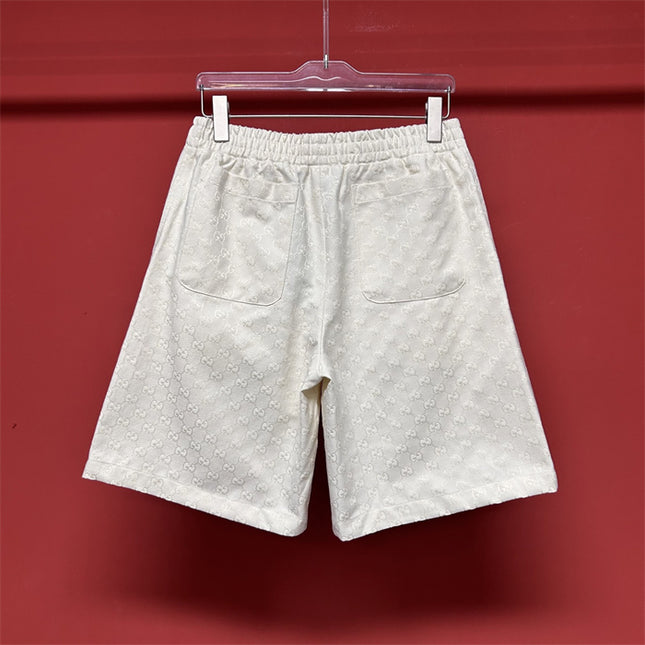 Gucci GG Jacquard Terry Shorts in Off‑White