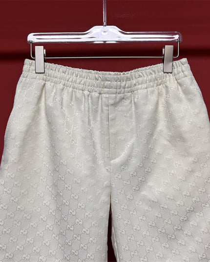 Gucci GG Jacquard Terry Shorts in Off‑White