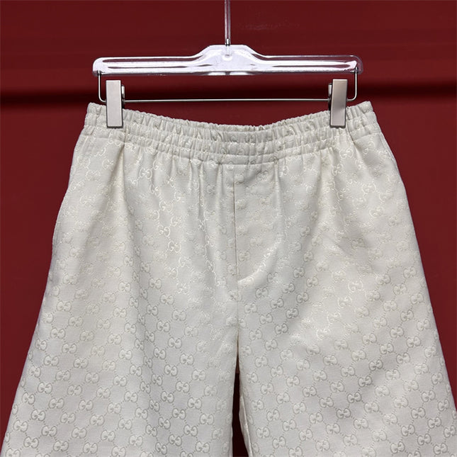 Gucci GG Jacquard Terry Shorts in Off‑White