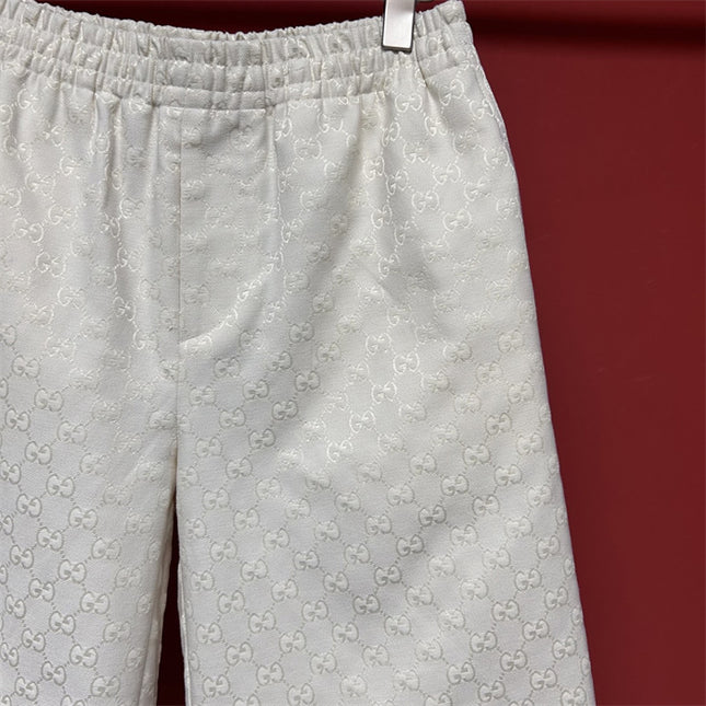 Gucci GG Jacquard Terry Shorts in Off‑White