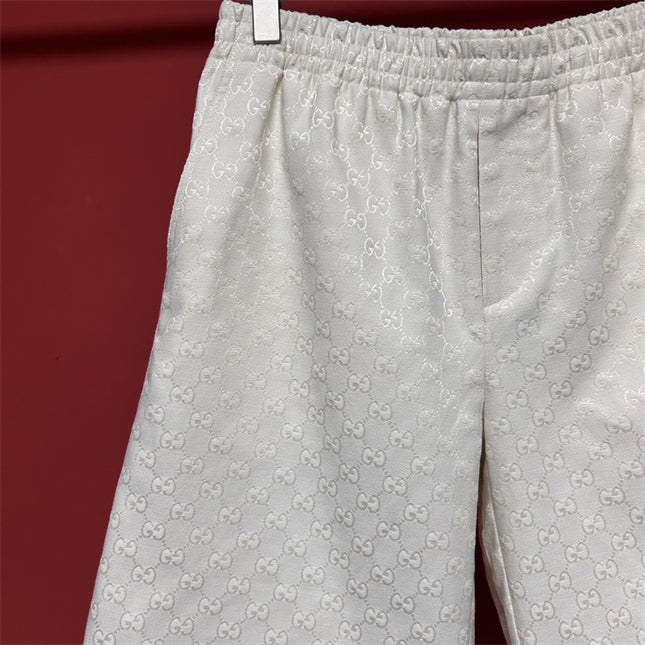Gucci GG Jacquard Terry Shorts in Off‑White
