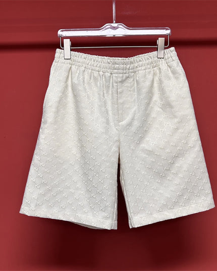 Gucci GG Jacquard Terry Shorts in Off‑White