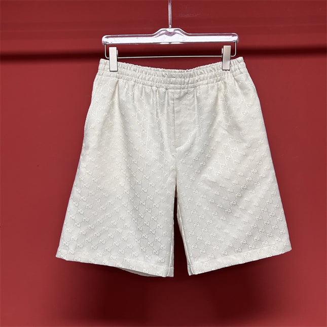 Gucci GG Jacquard Terry Shorts in Off‑White