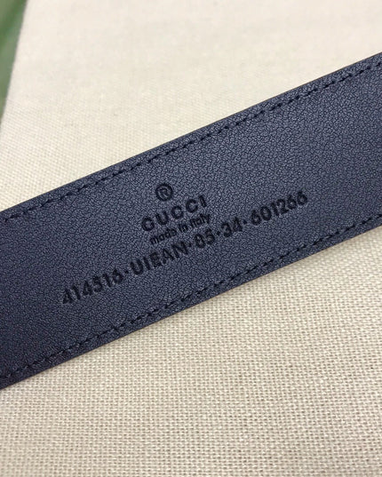 Gucci GG Marmont Belt 414516 – Cartoon Bee Print on GG Canvas