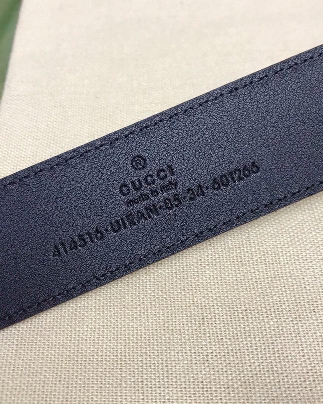 Gucci GG Marmont Belt 414516 – Cartoon Bee Print on GG Canvas