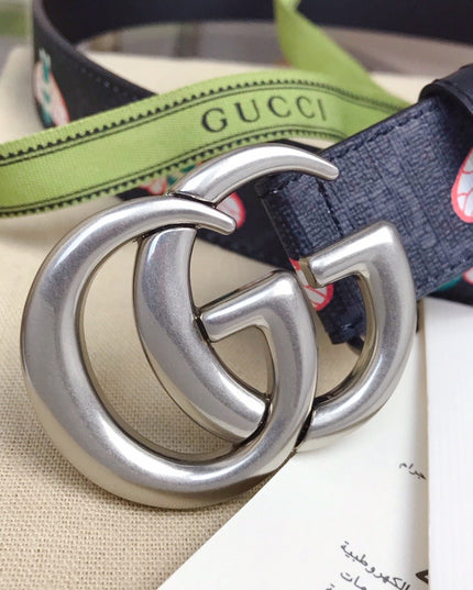 Gucci GG Marmont Belt 414516 – Cartoon Bee Print on GG Canvas