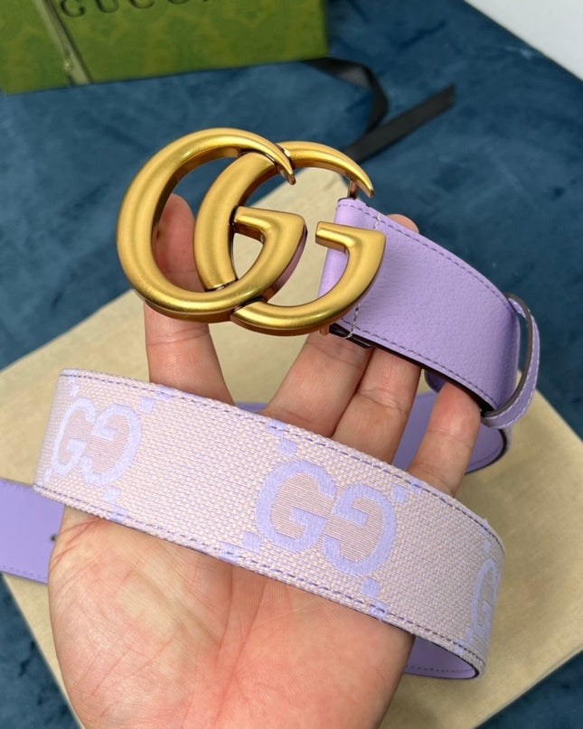 Gucci Marmont Belt – Lavender & Gold